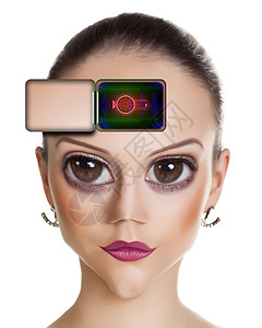 女机器人女士技术女孩化妆品科学电子发型科幻女性艺术高清图片素材