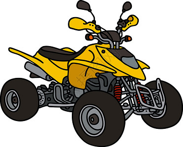 自行车轮子黄色全地形车辆卡通片越野驱动轮子越野车摩托车发动机运动自行车设计图片