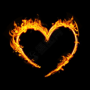 心在火中的复合图像火焰绘画背景图片