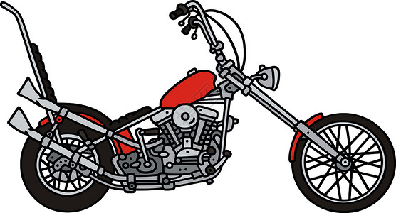 强夯机经典的红色切碎机运动车辆发动机合金卡通片机器摩托车运输设计图片