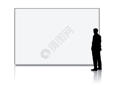 白色大屏幕前的男人插图套装框架成人技术商务灰色推介会商业男性背景图片