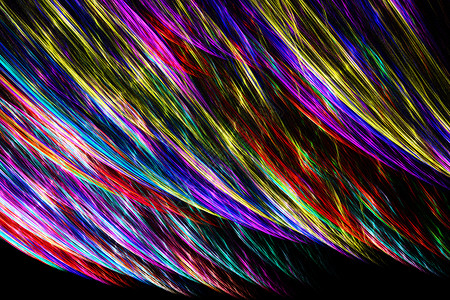 分形图像发光的彩色条纹和线条光学溪流辐射曲线黑色创造力装饰品技术科学数学背景图片