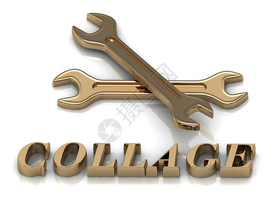 collageCOLLAGE - 金属字母和2个钥匙的编码背景