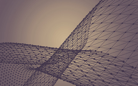 深色素材网抽象多边形空间低聚深色背景水晶渲染技术黑色科学三角形矩阵网络墙纸宏观背景