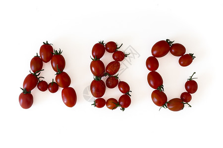 番茄味字体带小西红柿的ABC字母背景