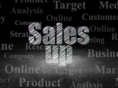 sales营销概念 Sales Up 在社会房间创造力标签市场灰色战略宣传活动工业背景