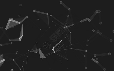 三角形设计抽象的多边形空间低聚暗 background3d 渲染水晶科学墙纸黑色蓝色3d网络金属技术背景背景
