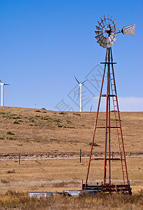 风和新风旧用风力力量资源技术水井天空旋转发电机涡轮机环境背景图片