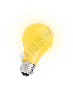 灯泡形式白色上隔离的黄色灯泡 有剪切路径借方塑料橙子眼镜付款创造力力量活力解决方案身体背景