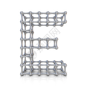 粒子字母金属平板字体字母 E 3D背景