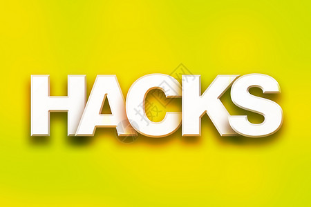 Hacks 概念色彩多彩的字词艺术背景图片