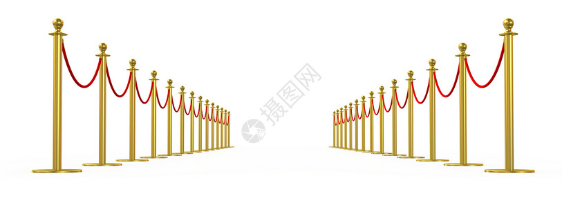 金金栅栏 有红色屏障绳的斯坦吉翁渲染贵宾场景仪式奢华电影展览3d展示入口背景图片