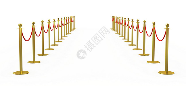 金金栅栏 有红色屏障绳的斯坦吉翁展示歌剧博览会3d框架金属博物馆魅力贵宾场景背景图片