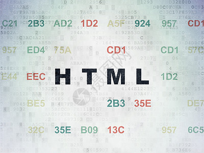 数字数据纸背景上的编程概念 Html备份服务器数据库格式接口中心贮存字母网页表格背景图片