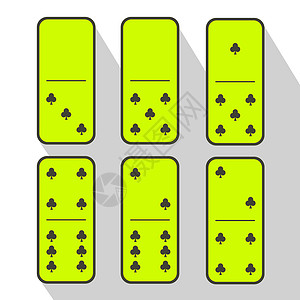 扑克图标多米诺柠檬 零和五 六块俱乐部背景