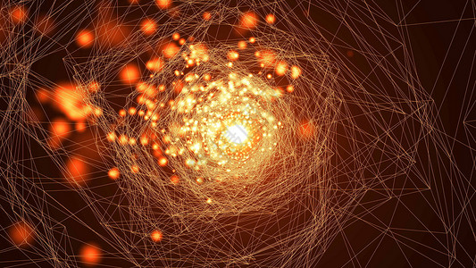 创想无限未来虚拟线框技术隧道 与耀斑的抽象背景曲线视频环形音乐计算机网格蓝色运动星星网络背景