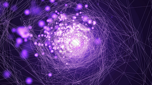 创想无限未来虚拟线框技术隧道 与耀斑的抽象背景音乐电脑视频环形曲线电子人网格星星互联网框架背景