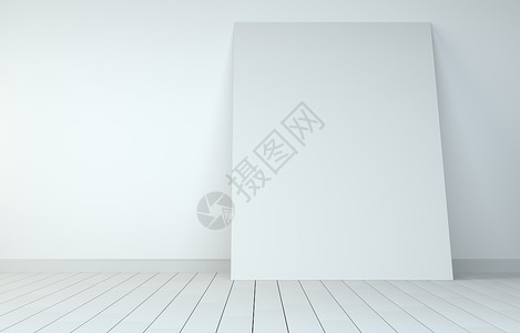 会议室空白白纸海报小样白色横幅陈列室坡度推广插图木板3d网站背景图片