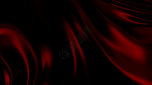 3D 插图抽象红色背景海浪抛光技术丝绸材料装饰品背景图片