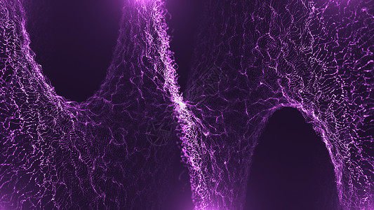 深渊中的数字粒子漂浮波形抽象网络技术 具有景深的扭曲粒子背景星星海浪辉光蓝色原子波纹艺术电脑科学圆圈背景图片