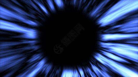 适量蓝色黑洞与黑洞的抽象背景 太空背景星系勘探星云星际流动速度环形星星虫洞运动背景