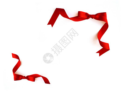 丝带边框白色背景和文字空间上带有红色带条的红边框背景