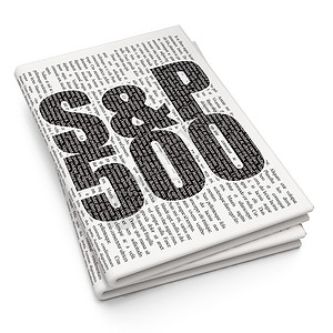 股票市场指数概念 关于报纸背景的S & P 500高清图片
