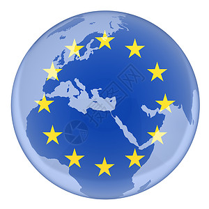 欧元与地球欧盟和地球背景