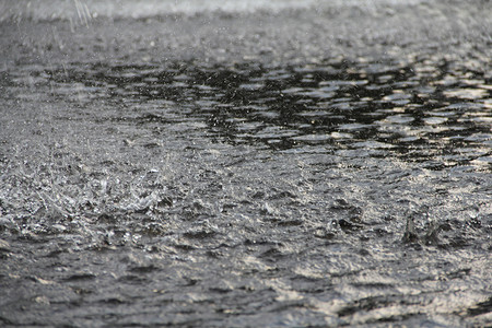 地面大雨雨量飞溅天气波纹淋浴水坑水滴雨滴灰色高清图片