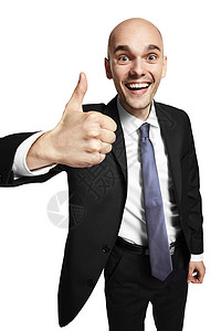 范妮布莱斯胜利业务惊喜手指情绪幸福光头男士人士微笑享受背景