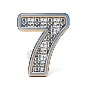 数字7素材网概述金属丝网字体编号 7 七 3技术细胞插图数字镶边工业边缘反射建造数学背景