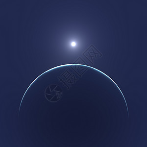 天空和月亮月亮和太阳新月镰刀黑色圆圈蓝色天空背景