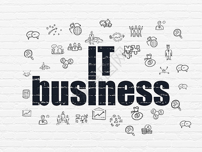 商业概念 IT 业务在背景墙上领导绘画营销咨询公司战略投资项目伙伴品牌背景图片