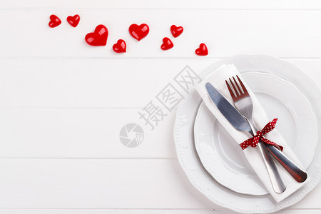 浪漫表格设置餐厅盘子用具周年刀具边界自助餐假期装饰品邀请函食物高清图片素材