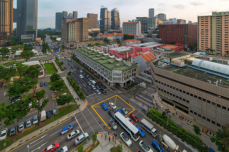 新加坡娱乐区Bugis村交汇处高清图片