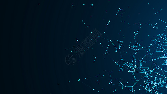 星座线条明亮的蓝色背景上的抽象连接点 科技科学墙纸创造力插图线条三角形技术商业多边形互联网背景