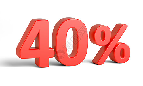白色背景上的红色百分号商业销售3d数字营销零售店铺价格庆典金融背景图片