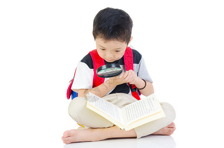 亚洲学龄前男孩快乐教育幼儿园瞳孔背包男性学习书包喜悦学生背景图片