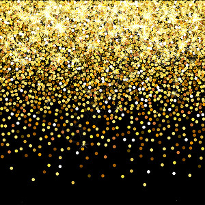 金色闪光圆点落在黑色背景上的金色颗粒 散落的金色纸屑 丰富的奢华时尚背景 闪亮的金色 金色圆点闪光火花宝石强光魅力琥珀色微光卡片亮片粒子背景