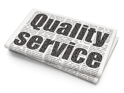 商业概念 关于报纸背景的优质质量服务公司的高清图片素材