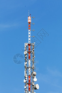 电讯天线控制板玻璃细胞技术商业车站反射收音机蓝色建筑学背景图片