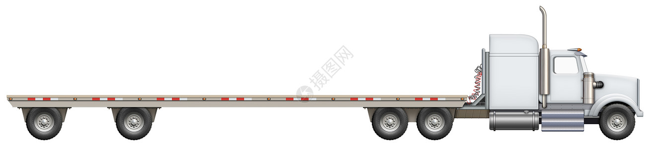 平板卡车运输钻机货运货物送货平板车船运背景图片