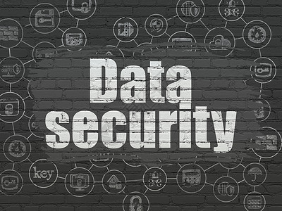 数据安全图标背景墙上的安全概念数据安全隐私裂缝犯罪灰色黑色草图建筑绘画方案涂鸦背景