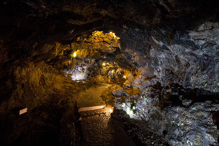 马德拉圣维森特火山洞穴隧道石头吸引力洞穴学环境地面岩石编队旅行旅游背景