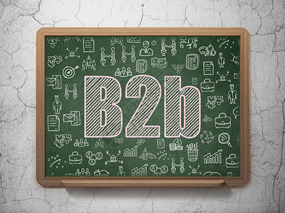 B2B商业概念 学校董事会背景B2b涂鸦项目木板教育营销3d渲染伙伴公司战略背景