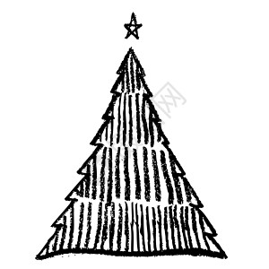 涂鸦手绘圣诞树 imag白色绘画假期季节插图卡片刷子墨水松树庆典背景图片