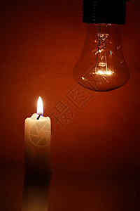 灯和蜡烛灯泡蜡烛光高清图片