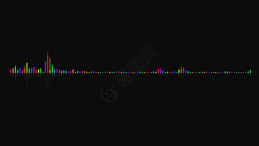 音频波浪音频均衡器背景 多色数字背景电脑艺术音乐波纹娱乐收音机仪表高音技术音频背景