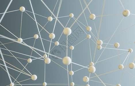 网络用语图混沌结构的抽象 3d 渲染金属背景网络科学细胞粒子矩阵宏观原子多边形背景