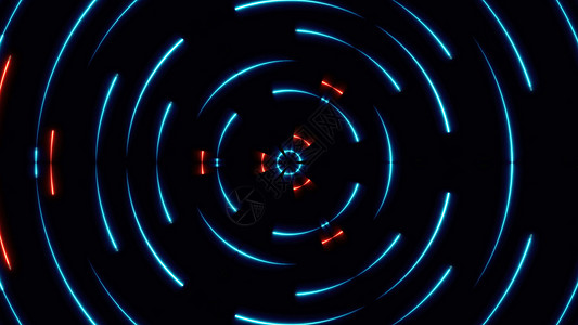 在 space3d 渲染中移动抽象霓虹灯线派对活力激光速度手电筒技术辉光插图光束闪光背景